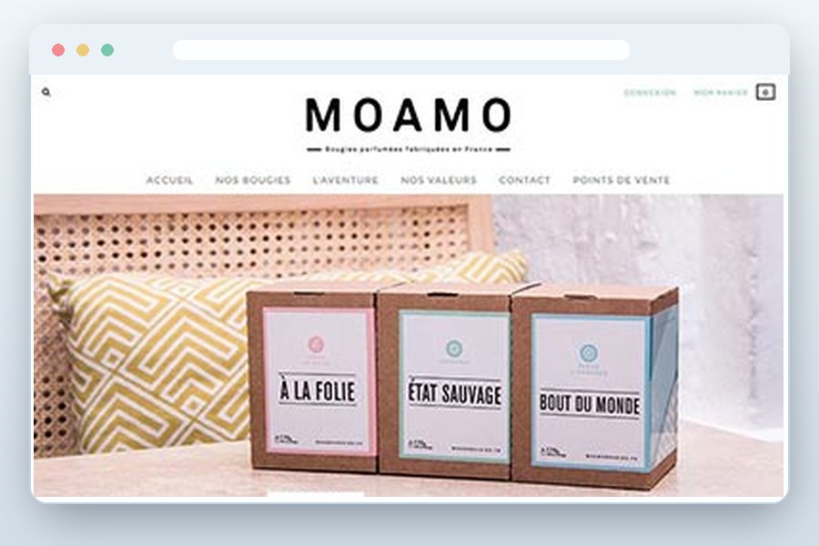 Moamo Bougies — proyecto web Concepty
