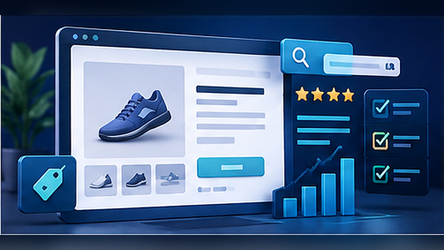 Editorial illustration: PrestaShop product page SEO: practical optimisation checklist