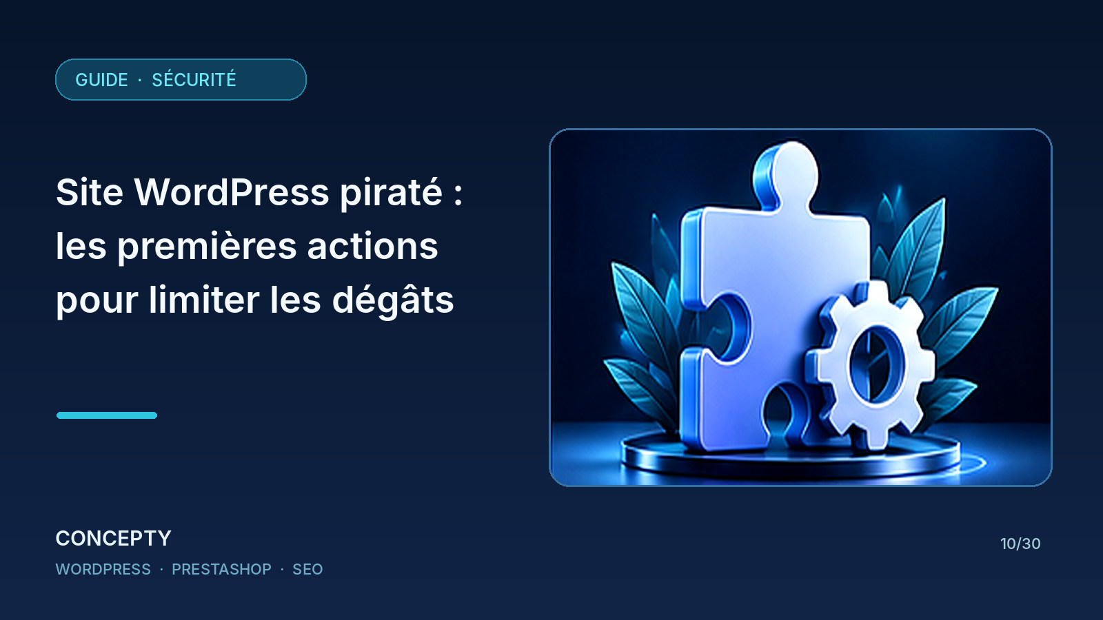 Concepty editorial illustration: WordPress website hacked: first steps to contain damage and recover safely